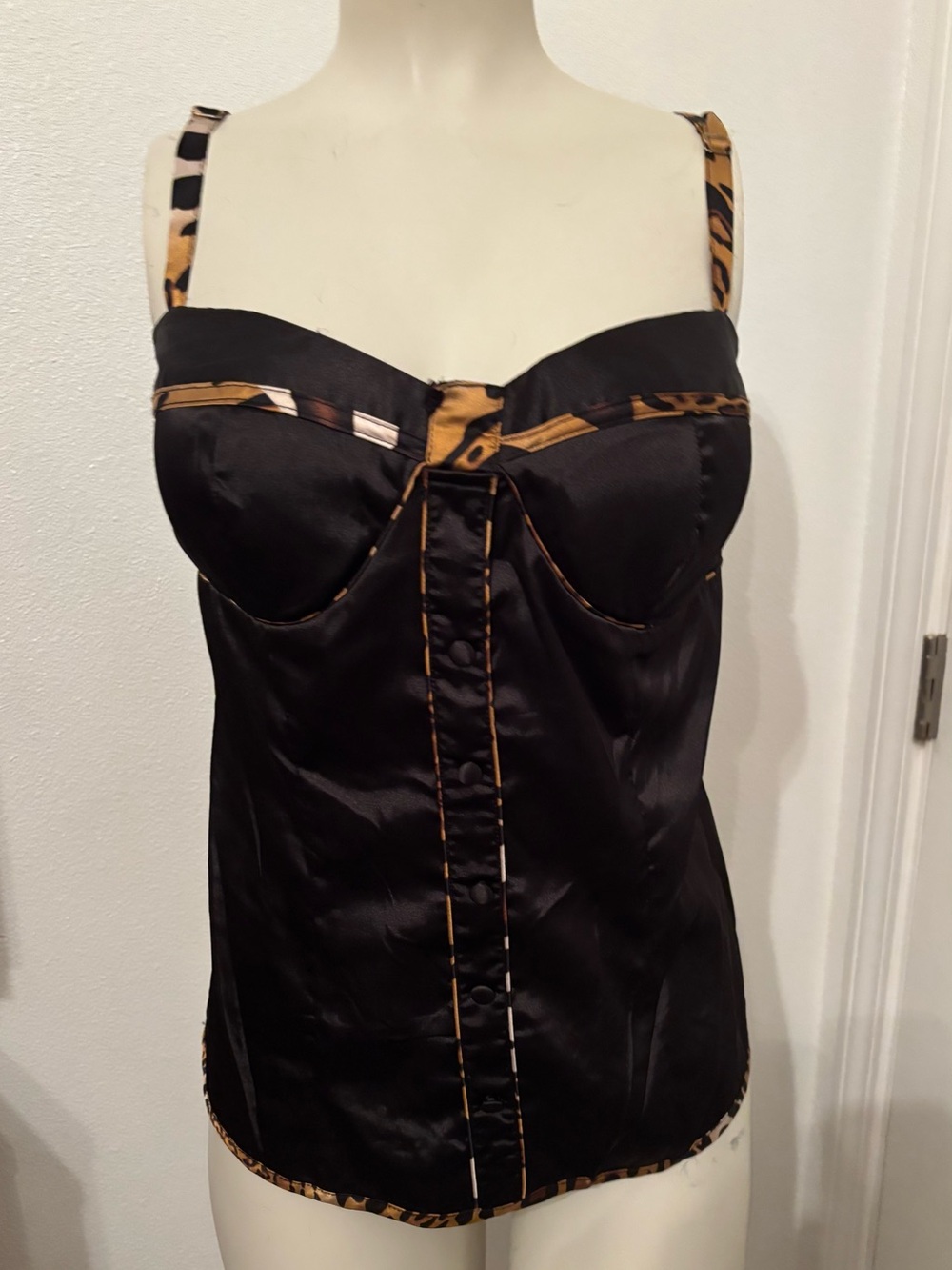 Vintage Frederick’s of Hollywood satin bustier style top M